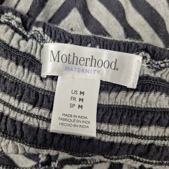 Motherhood Maternity Women's Dress Sz M Black Gray Chevron Cotton Modal Y2K Goth - Picture 3 of 9